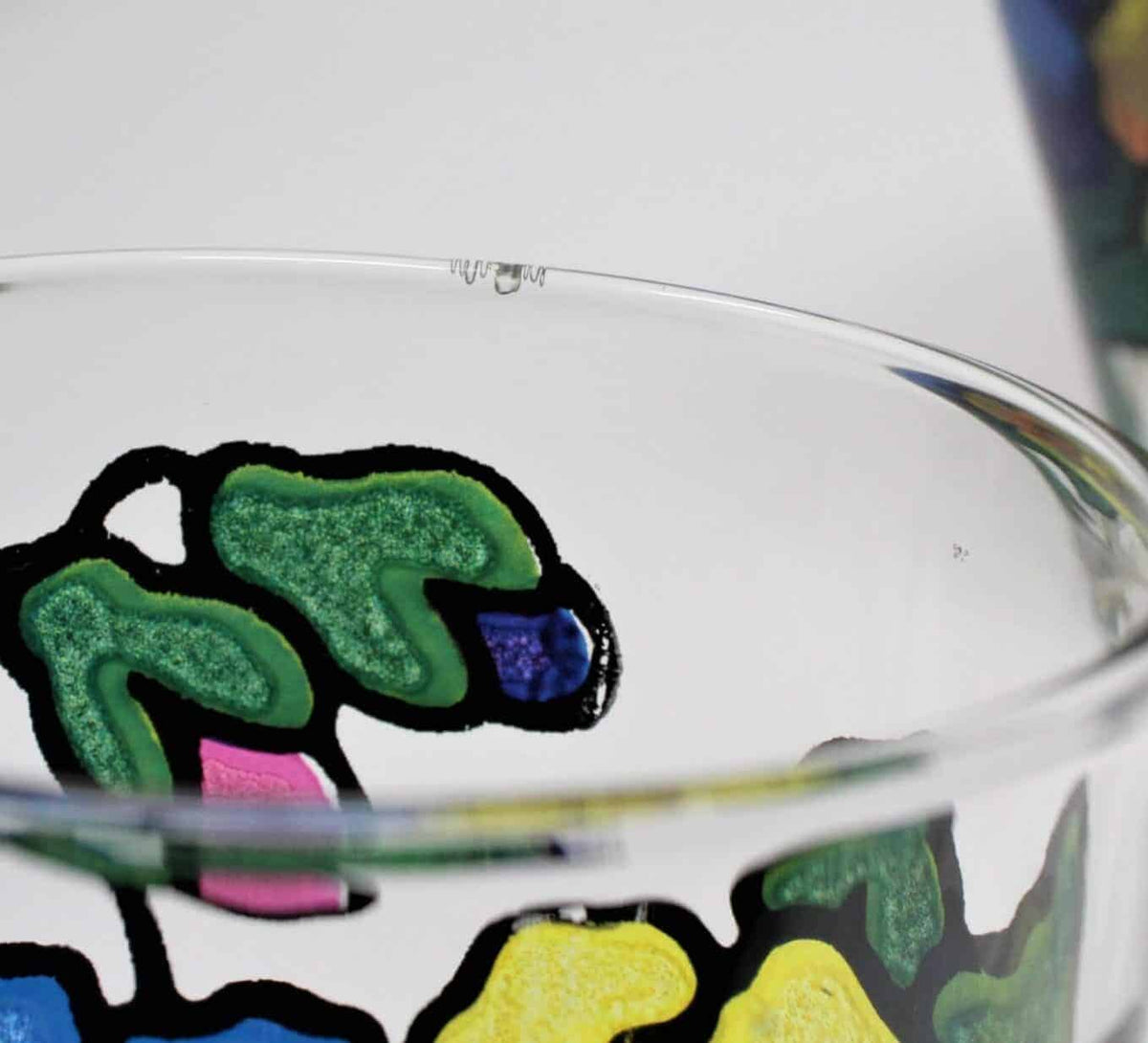 Tumblers: Mt Washington, Pansies by Pasinski, Stained Glass Look, Set of 6, USA, Vintage 1950s - SOLD
