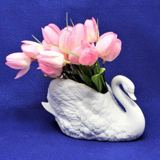 Planter, FTD White Swan, Porcelain, Vintage