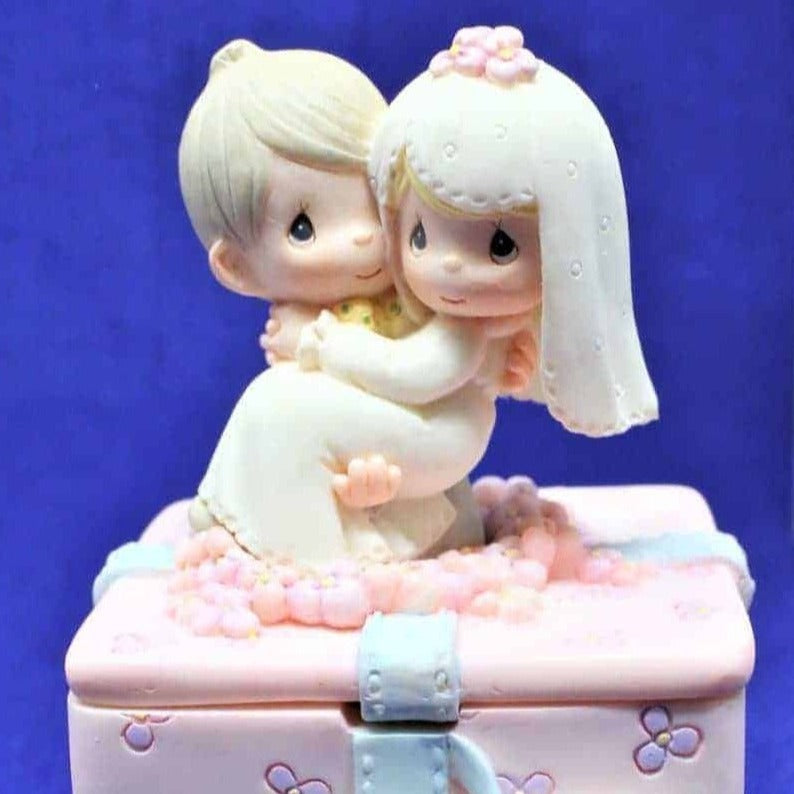 Trinket Box, Enesco, Precious Moments Bride & Groom, Bless You Two, 1999, SOLD