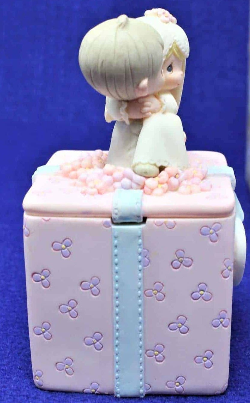 Trinket Box, Enesco, Precious Moments Bride & Groom, Bless You Two, 1999, SOLD