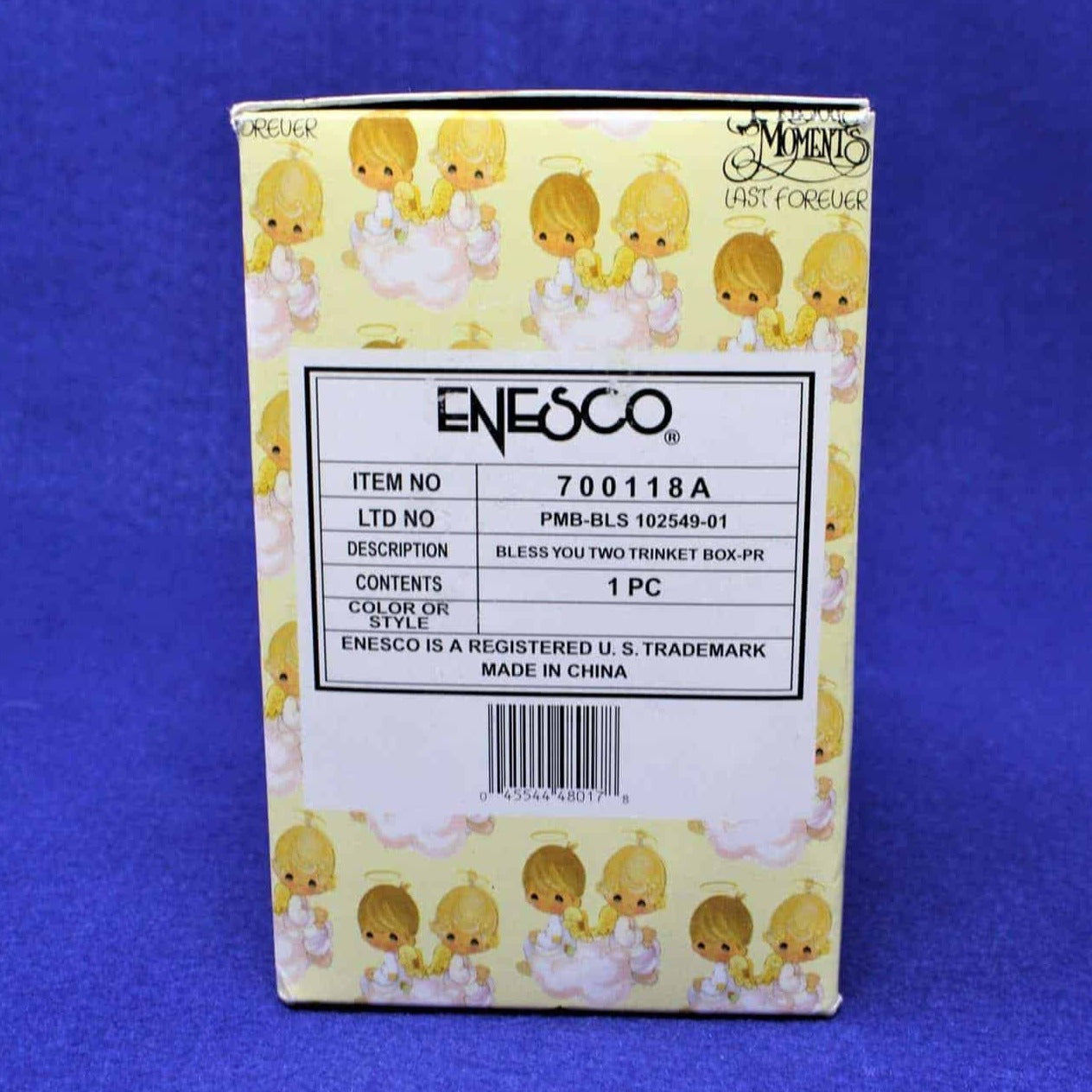 Trinket Box, Enesco, Precious Moments Bride & Groom, Bless You Two, 1999, SOLD