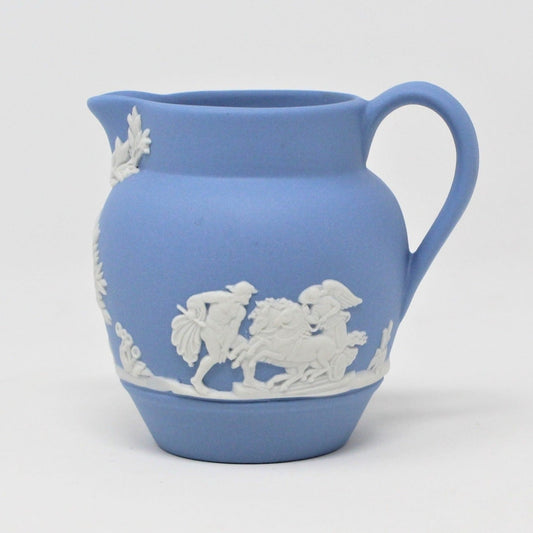Mini Pitcher, Wedgwood, Blue Jasperware, Decorative Pitcher, Vintage 1963