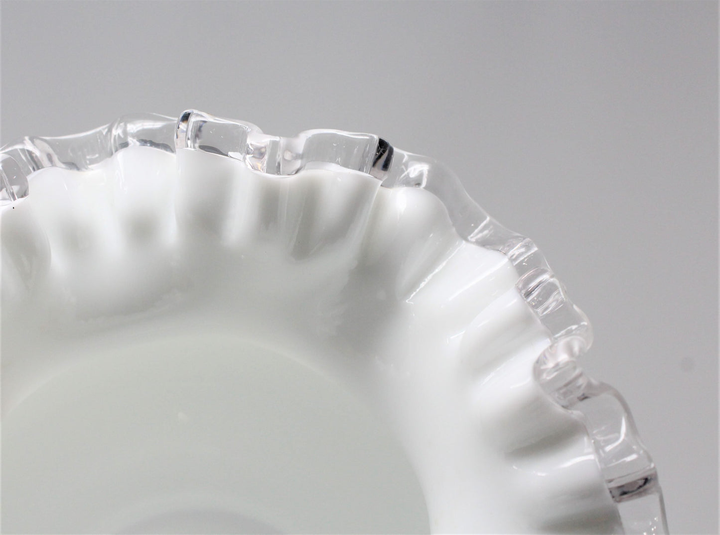 Vase, Fenton, Silver Crest Double Crimped Round Vase, 5" Vintage