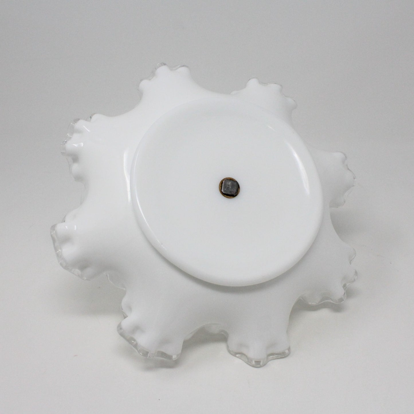 Bon Bon / Candy Dish with Handle, Fenton, Silver Crest Double Crimped & Metal Handle, Vintage, SOLD