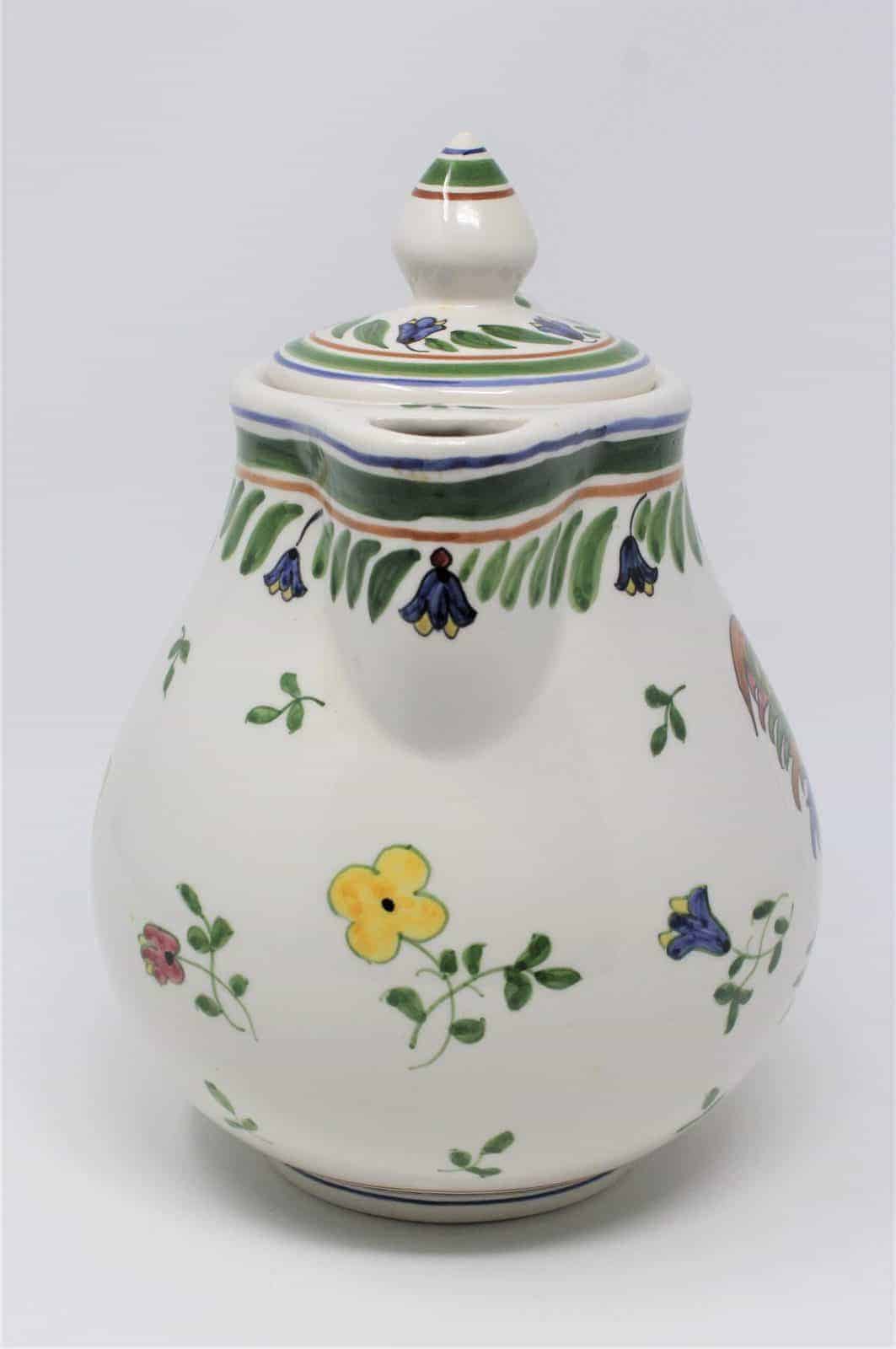 Coffee Pot, Arte Ceramica Arcer, Rooster Hand Painted, Portugal, Vintage