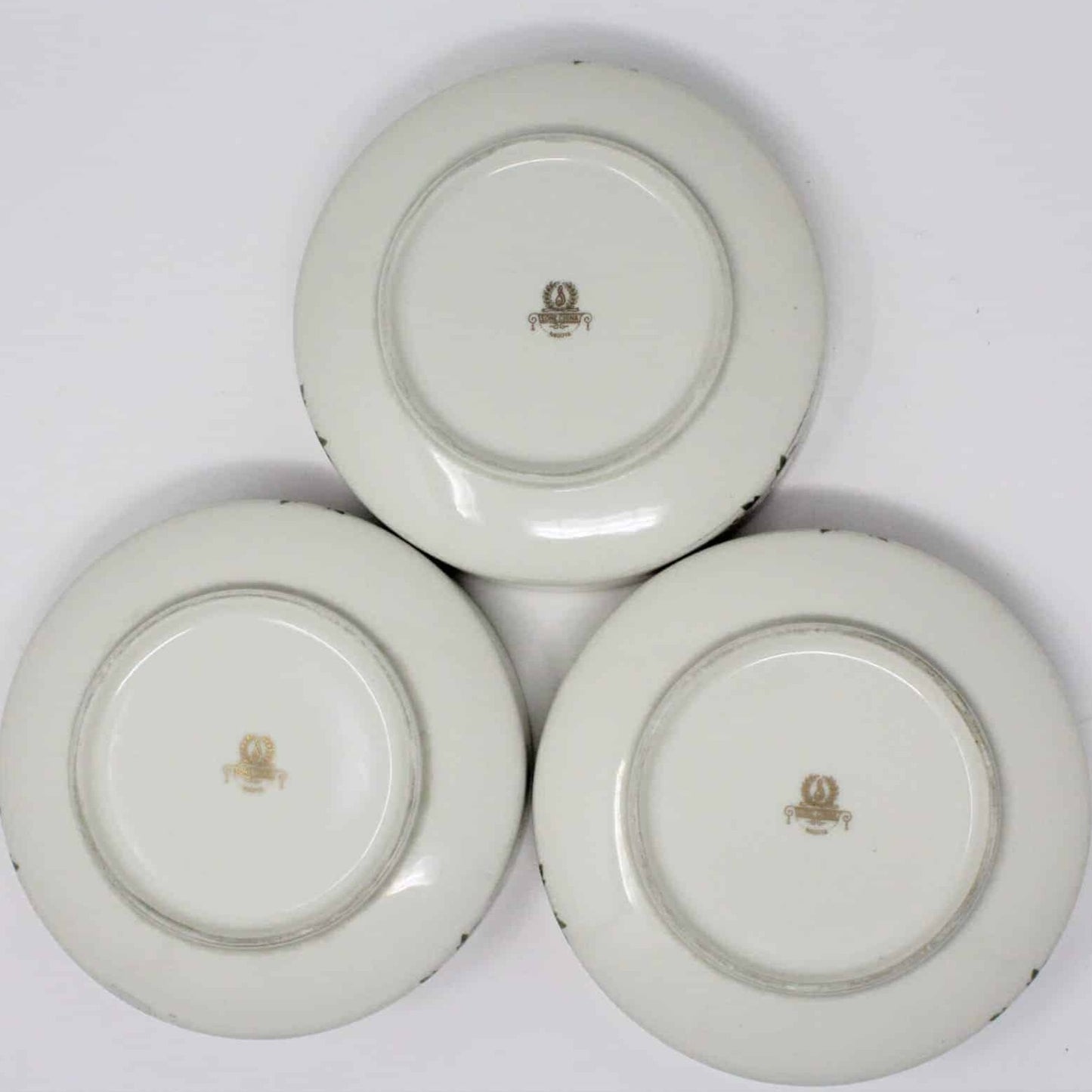 Soup Bowls, Sone China, Lotus Flowers, Set of 3, Vintage Japan