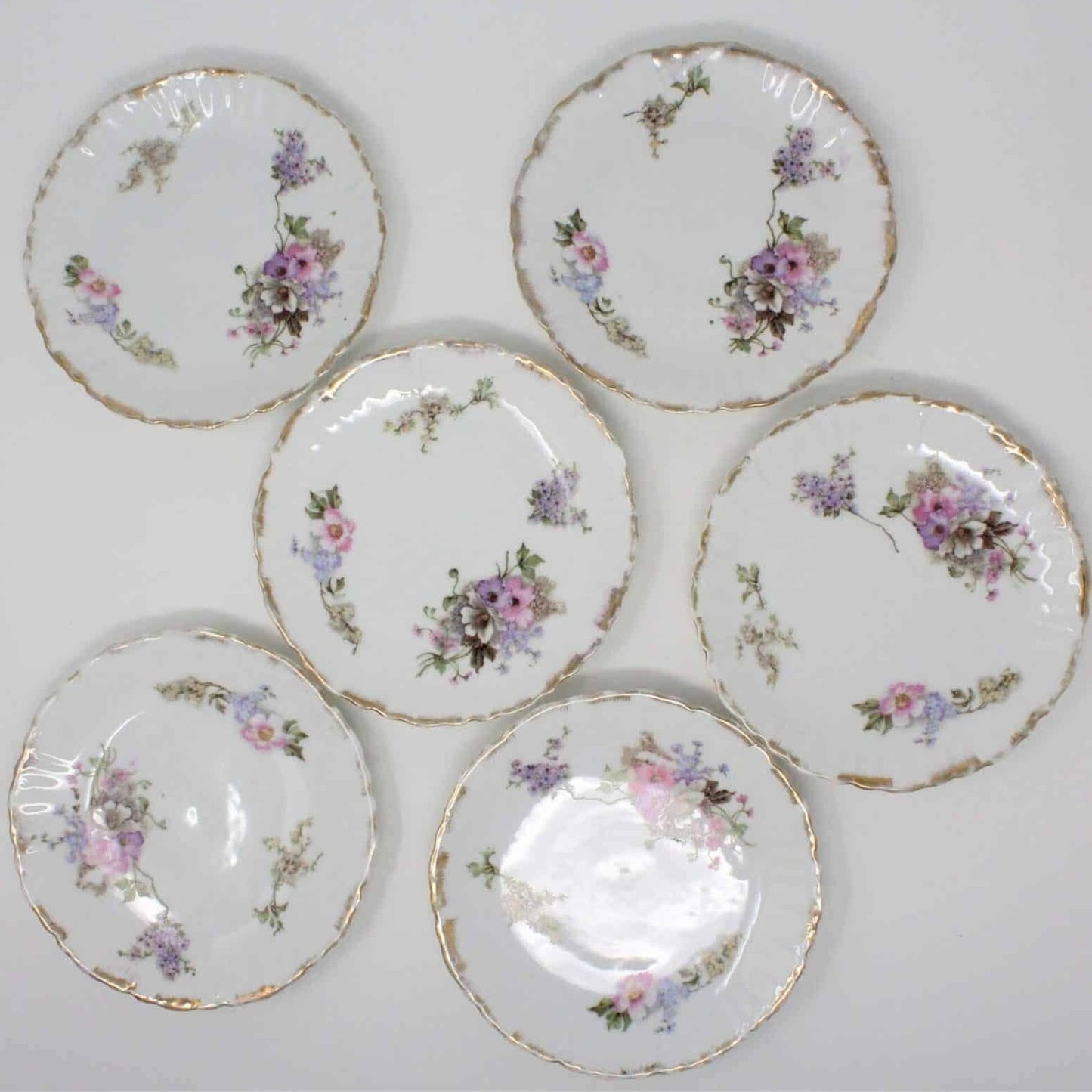 Bread & Butter Plates, Royal Bavarian PMB, Germany, Set of 6, Antique