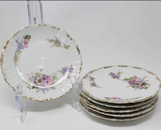 Bread & Butter Plates, Royal Bavarian PMB, Germany, Set of 6, Antique