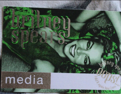 Backstage Pass, Britney Spears, Oops, I Did It Again Concert, 2000, Media Pass