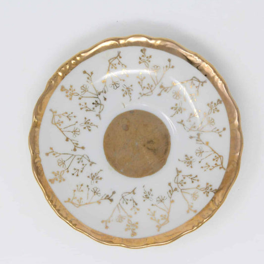 Demitasse & Saucer, Heavy Filigree Gold, Set of 5, Vintage, SOLD