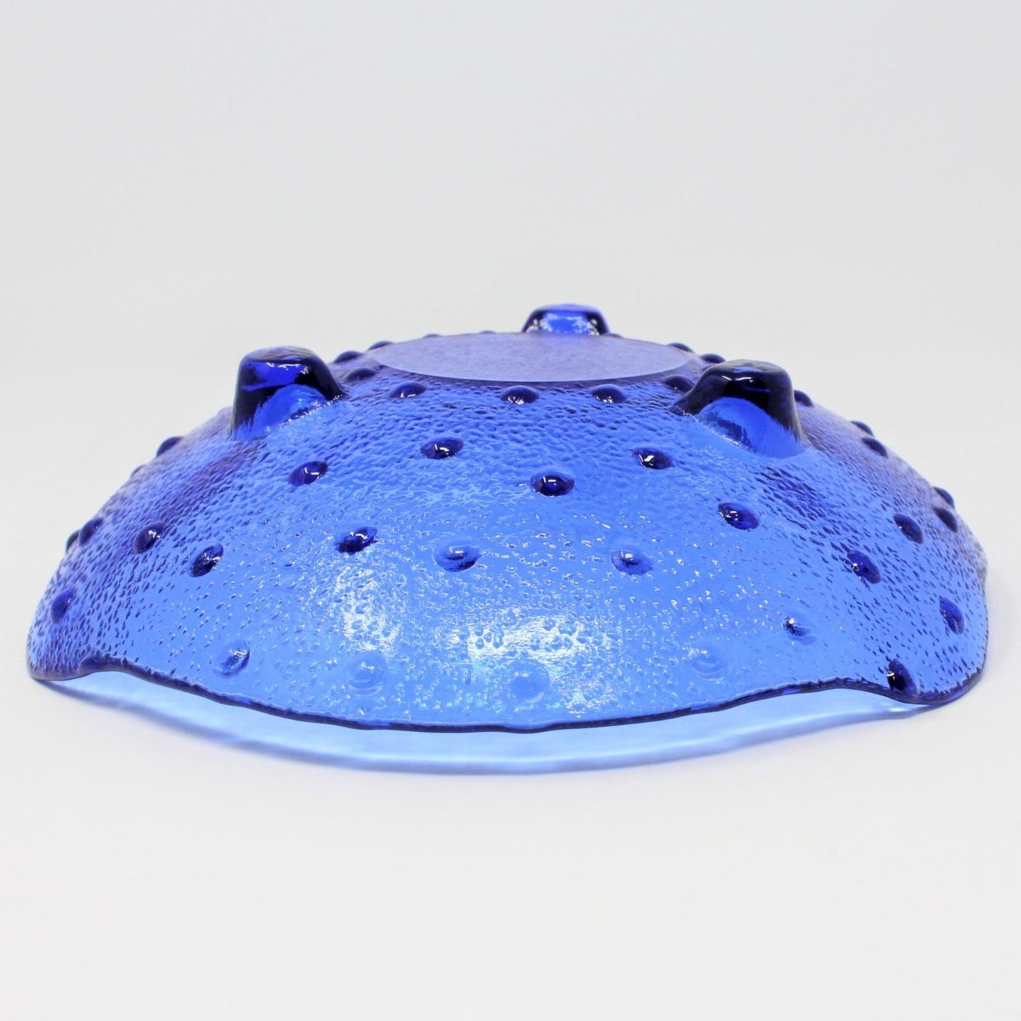 Bon Bon / Candy Dish, Hobnail Cobalt Blue Glass, 3 Footed Shallow Bowl, Vintage