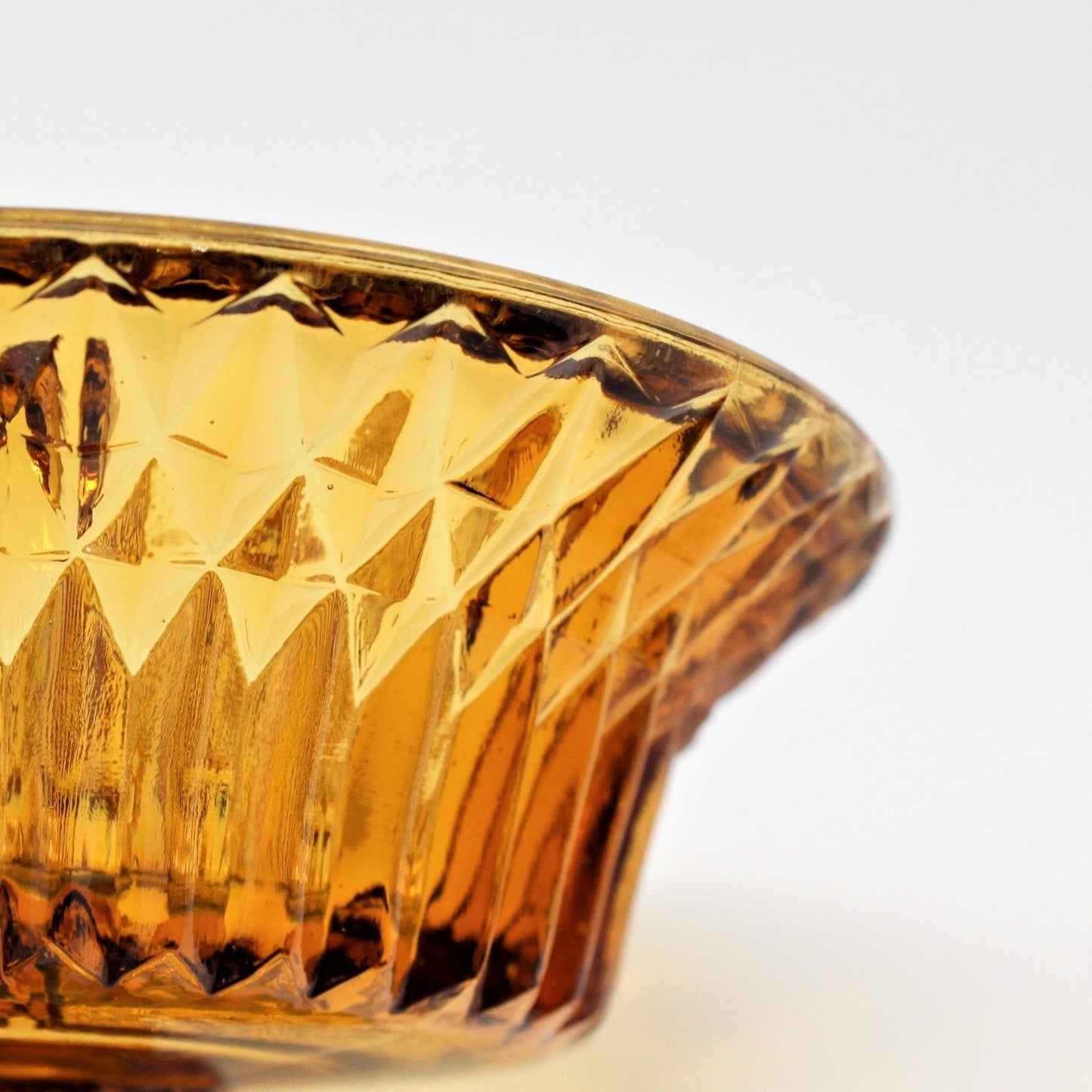 Bon Bon / Candy Dish, Amber Glass, Daisy and Button, Vintage