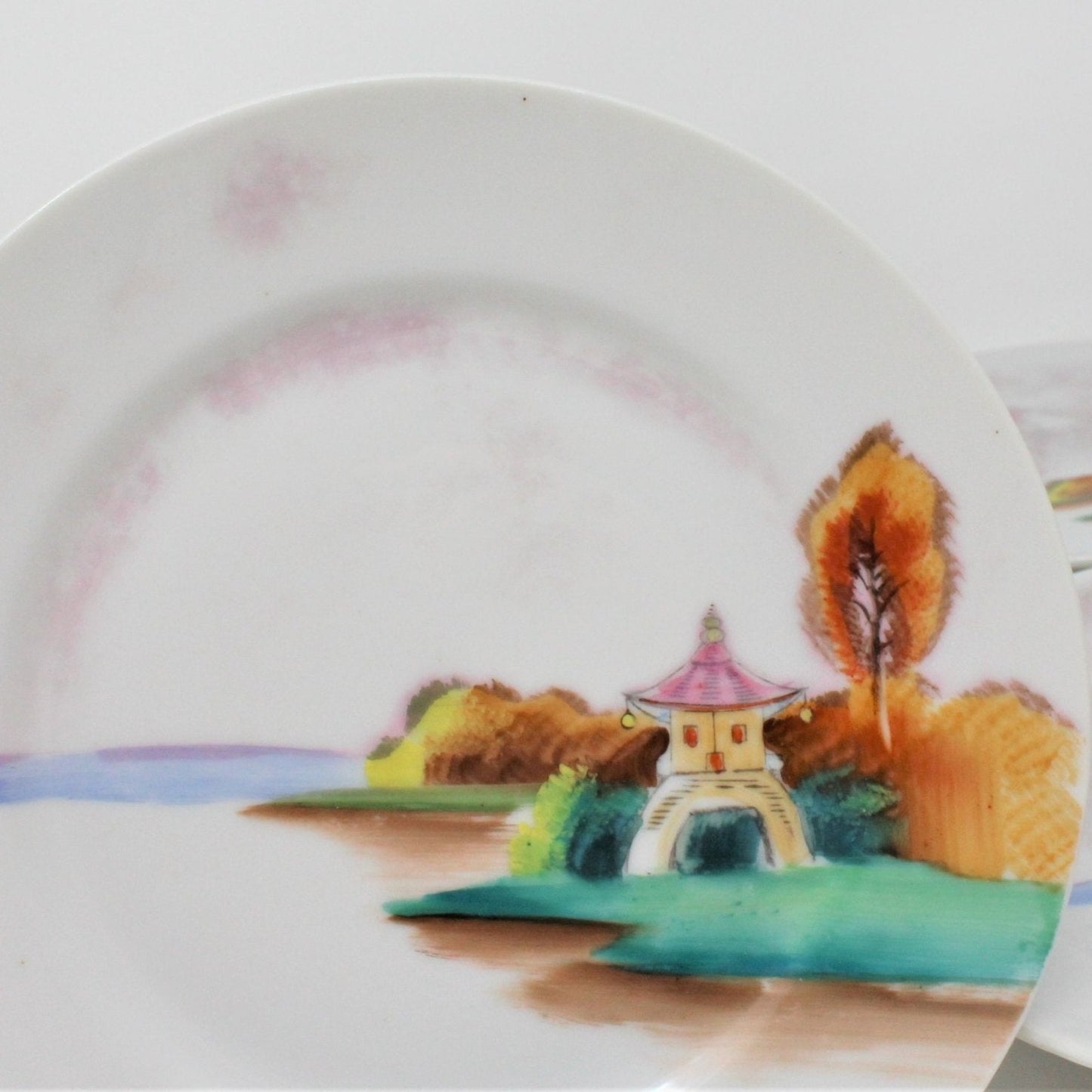 Dessert / Salad Plates, Noritake Chikaramachi Oriental, Hand Painted, Set of 5, Vintage