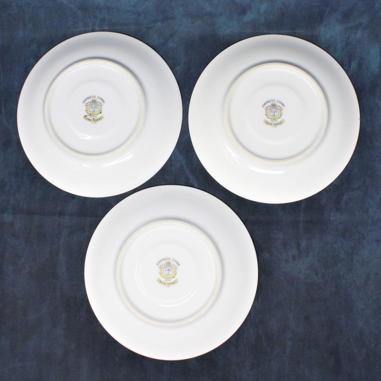 Saucers, Empress China, Gold Wheat, Japan, Set of 3 Vintage