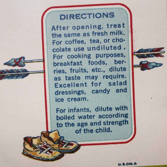 Can Label, Chippewa Brand Evaporated Milk, Original NOS Lithograph, Vintage, SOLD