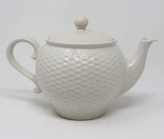 Teapot, Teleflora, Basket Weave & Pink Flowers, Japan, Vintage