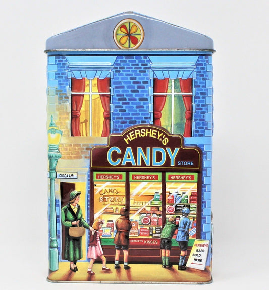 Tins, Gift Tin / Cookie Tin, Hershey's Village Tin, Candy Store, 2000