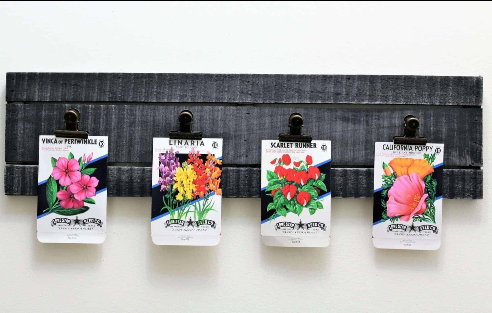 old flower seed packets Seed Packets, Rustic Display Wood Frame, 4 Packets incl., Vintage – Antigo Trunk