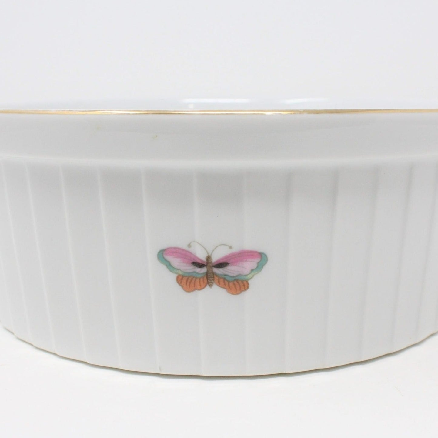 Soufflé Dish, Sadek, Fruit Pattern, Vintage