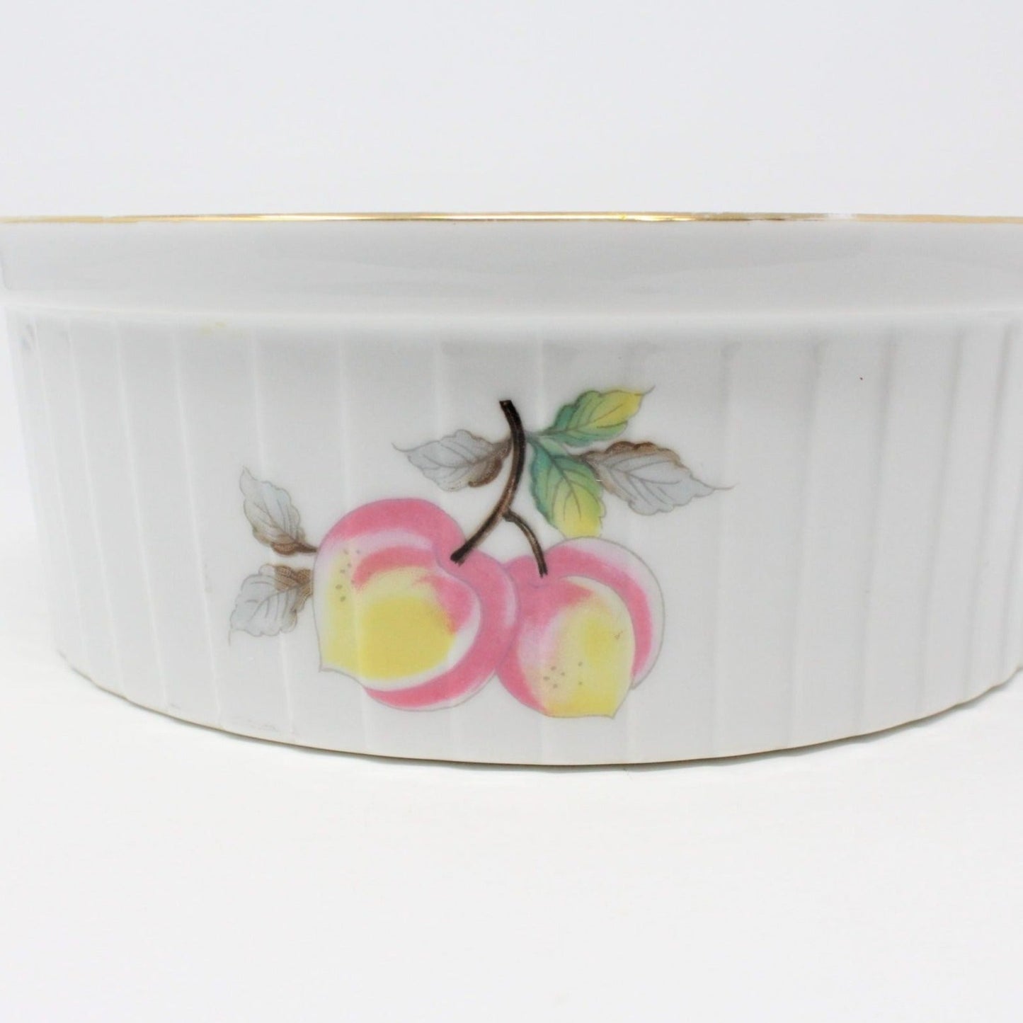 Soufflé Dish, Sadek, Fruit Pattern, Vintage