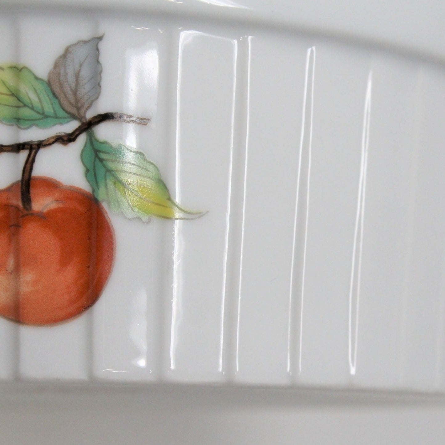 Soufflé Dish, Sadek, Fruit Pattern, Vintage