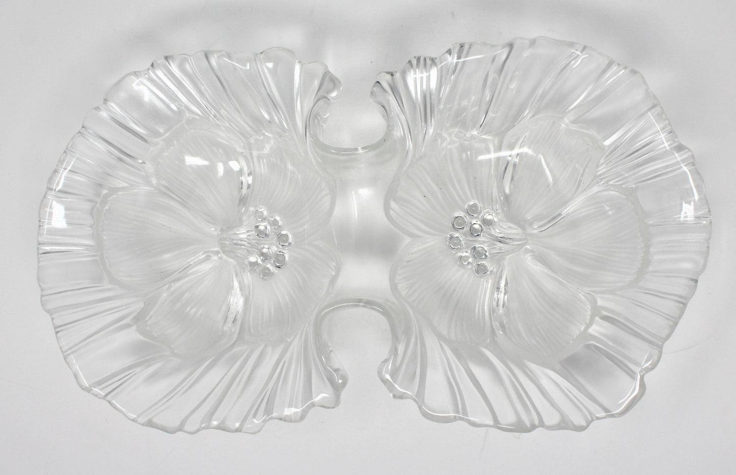 Divided Serving Dish, Mikasa, Hibiscus Frost, Frosted Glass