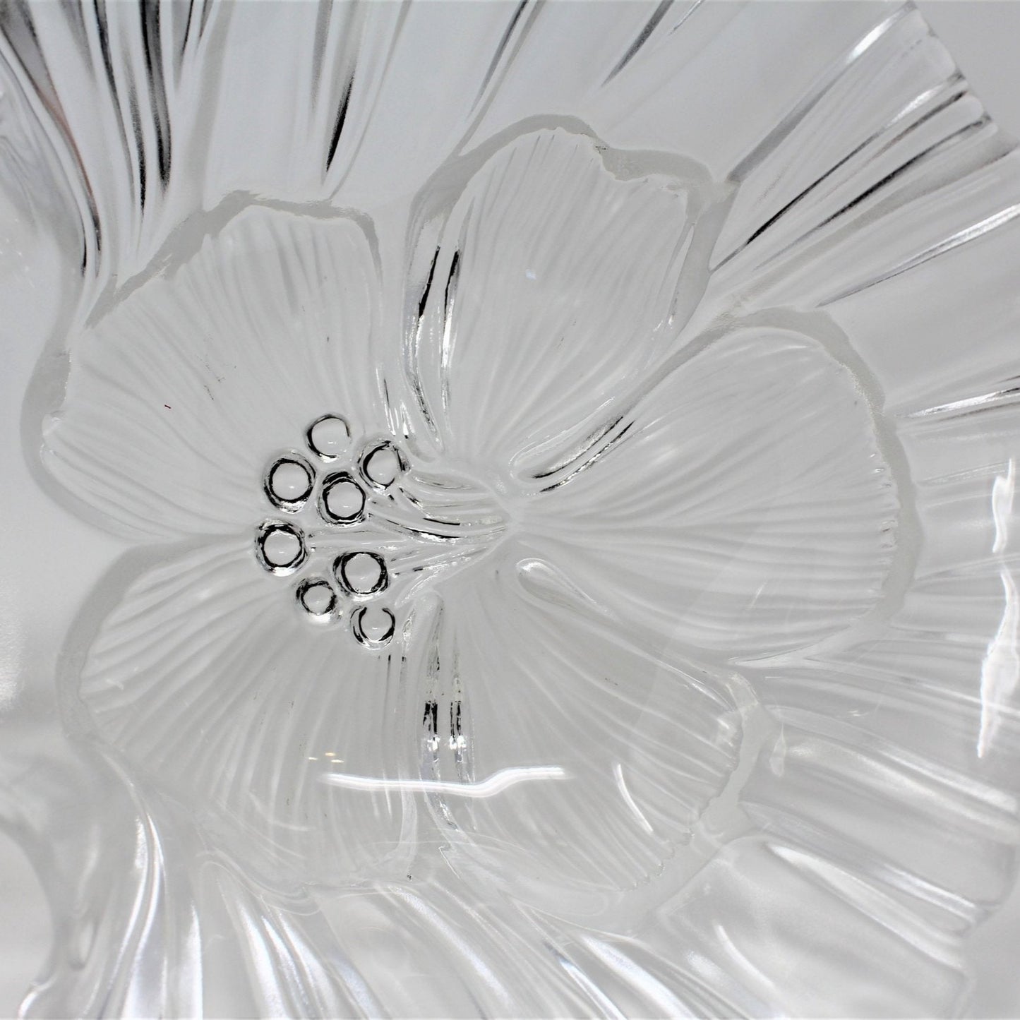 Divided Serving Dish, Mikasa, Hibiscus Frost, Frosted Glass