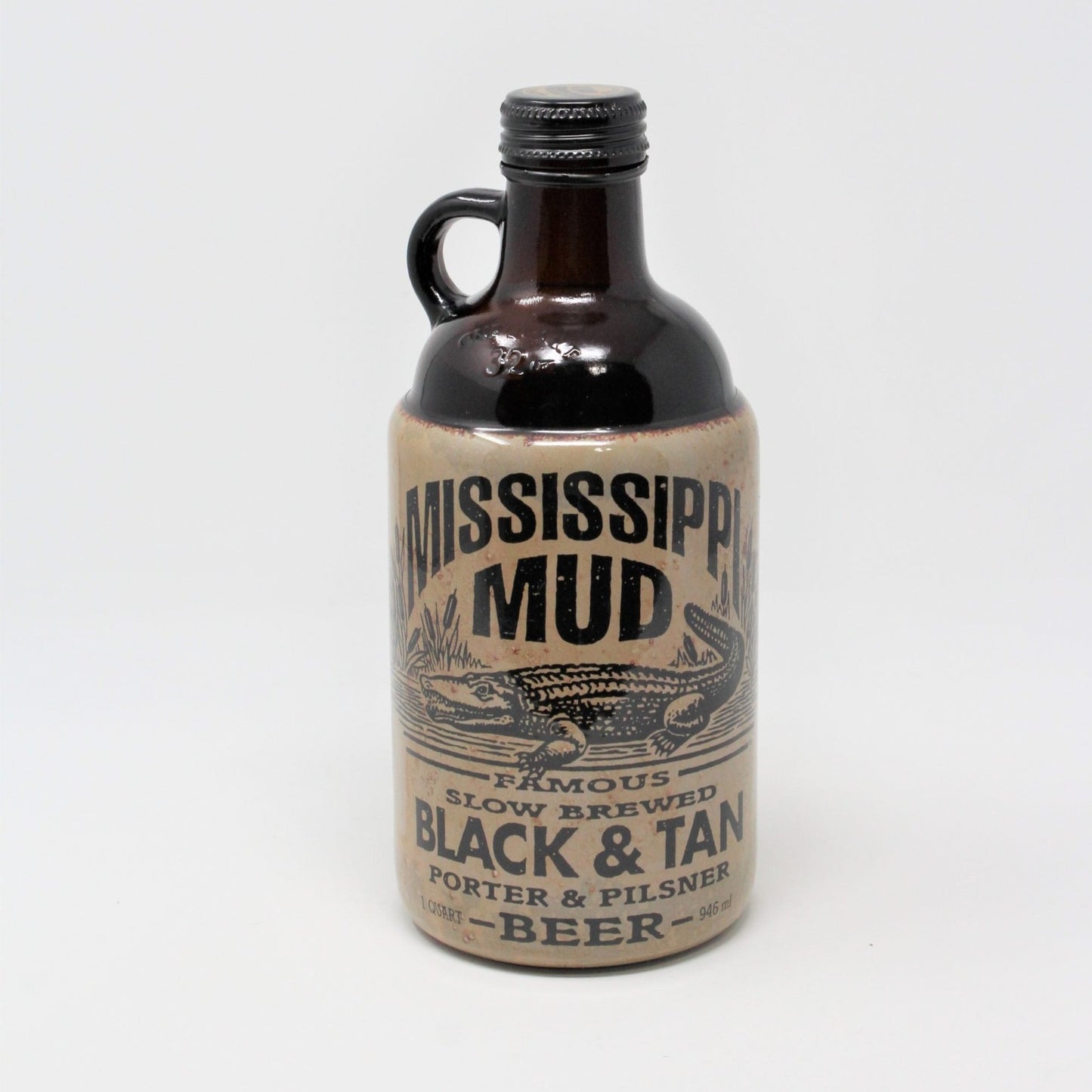 Collectible Bottle, Mississippi Mud Black & Tan Beer, Brown Glass, Original Cap, SOLD