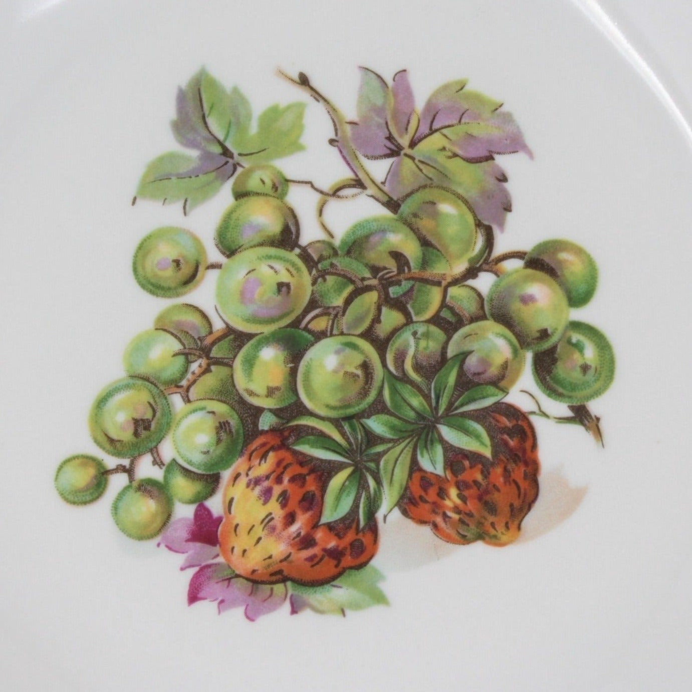 Dessert / Salad Plates, Kahla Germany, Fruits & Nuts Pattern, Set of 5, Vintage