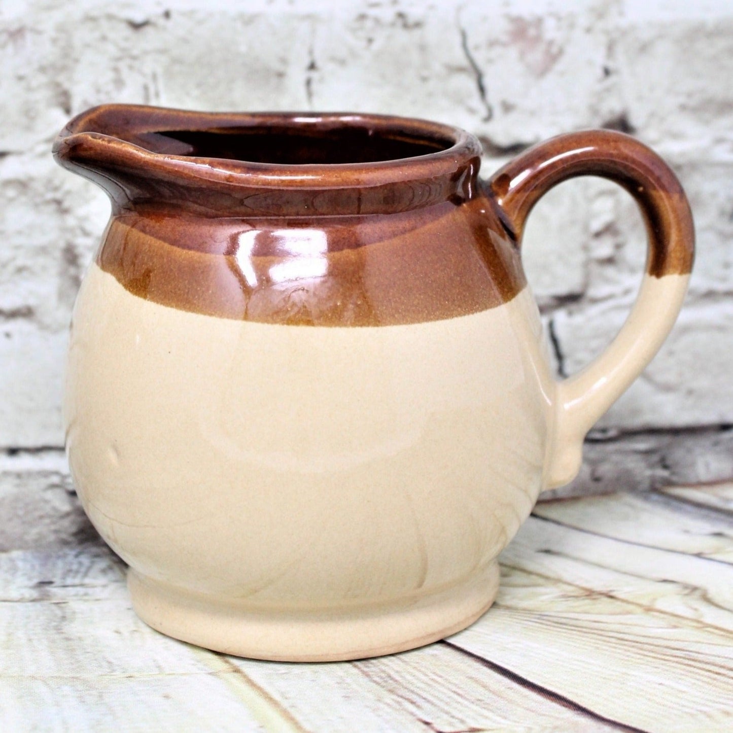 Creamer & Sugar with Lid, Gailstyn-Sutton Brittany Brown & Tan Stoneware, Vintage