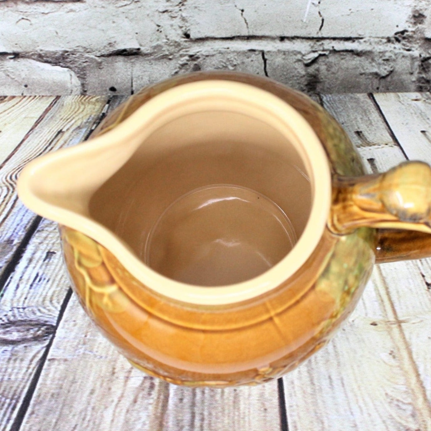 Pitcher, Dog Handle / Hunting Scene, Vintage Pottery