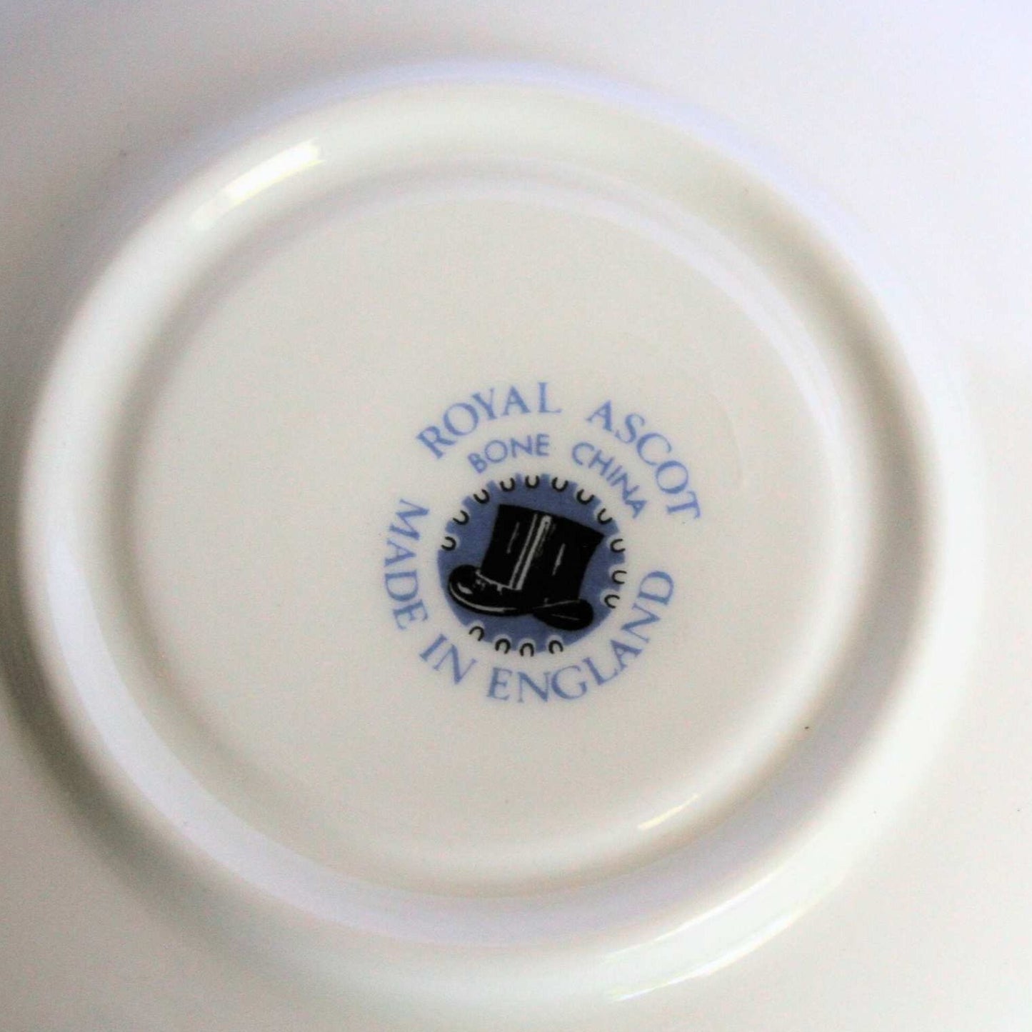 Teacup and Saucer, Royal Ascot, Blue Morning Glory, Bone China, Vintage