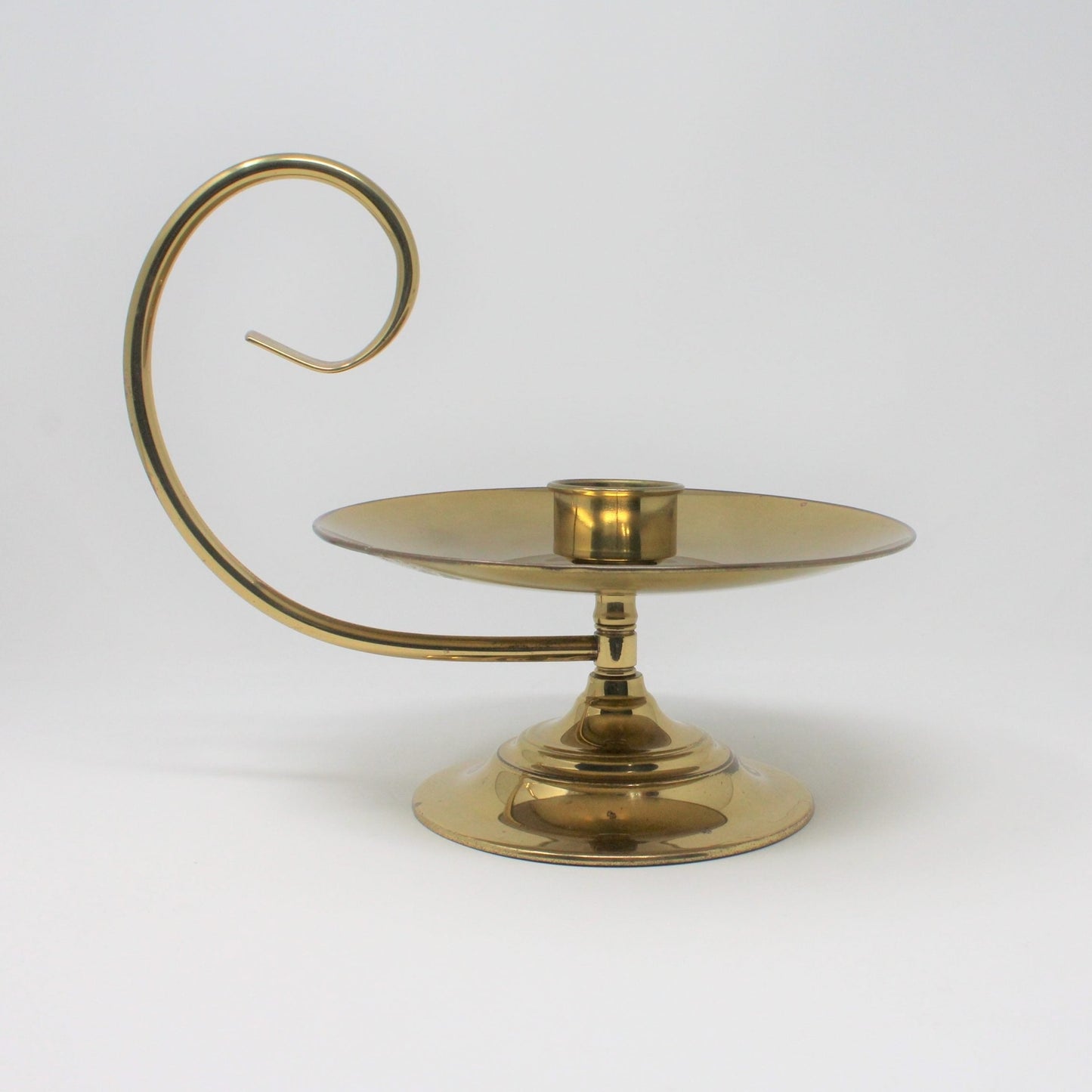 Candle Holder / Chamberstick, Taper, Baldwin, Forged Brass, Vintage