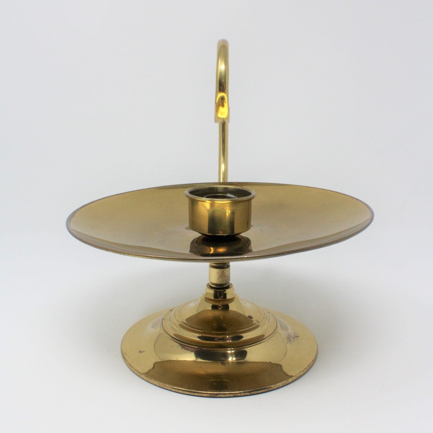 Candle Holder / Chamberstick, Taper, Baldwin, Forged Brass, Vintage