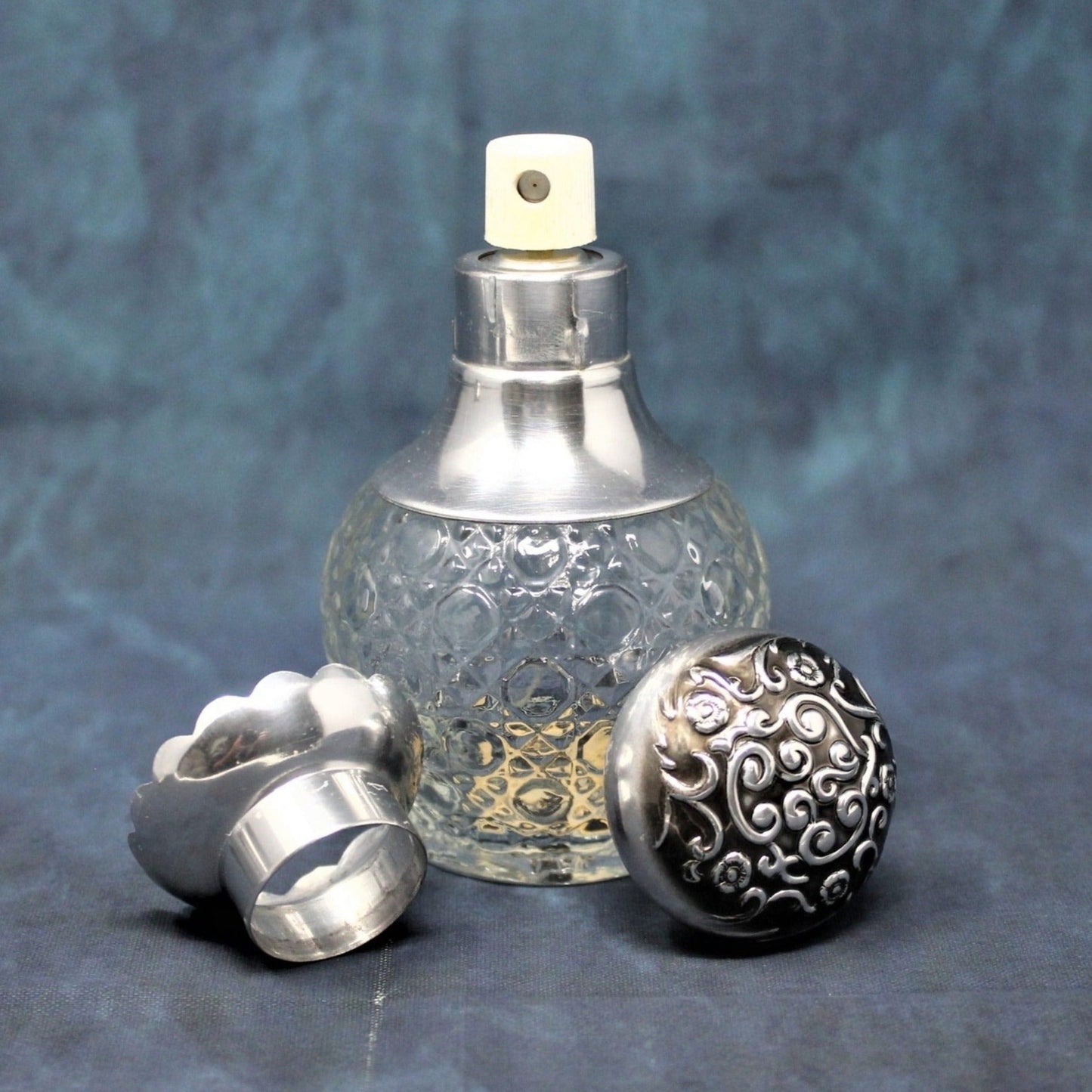 Perfume Bottle, Avon, Hana Gasa Spray Glass & Metal Top, Vintage