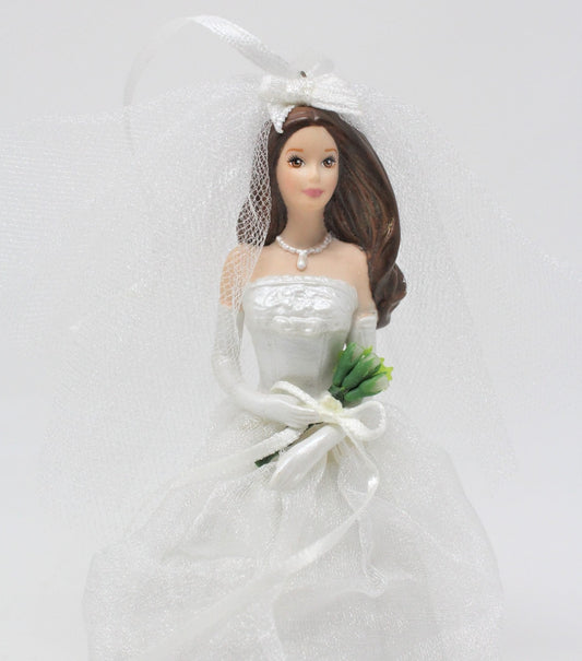 Ornaments, Hallmark, Barbie Blushing Bride, 2002, Brunette