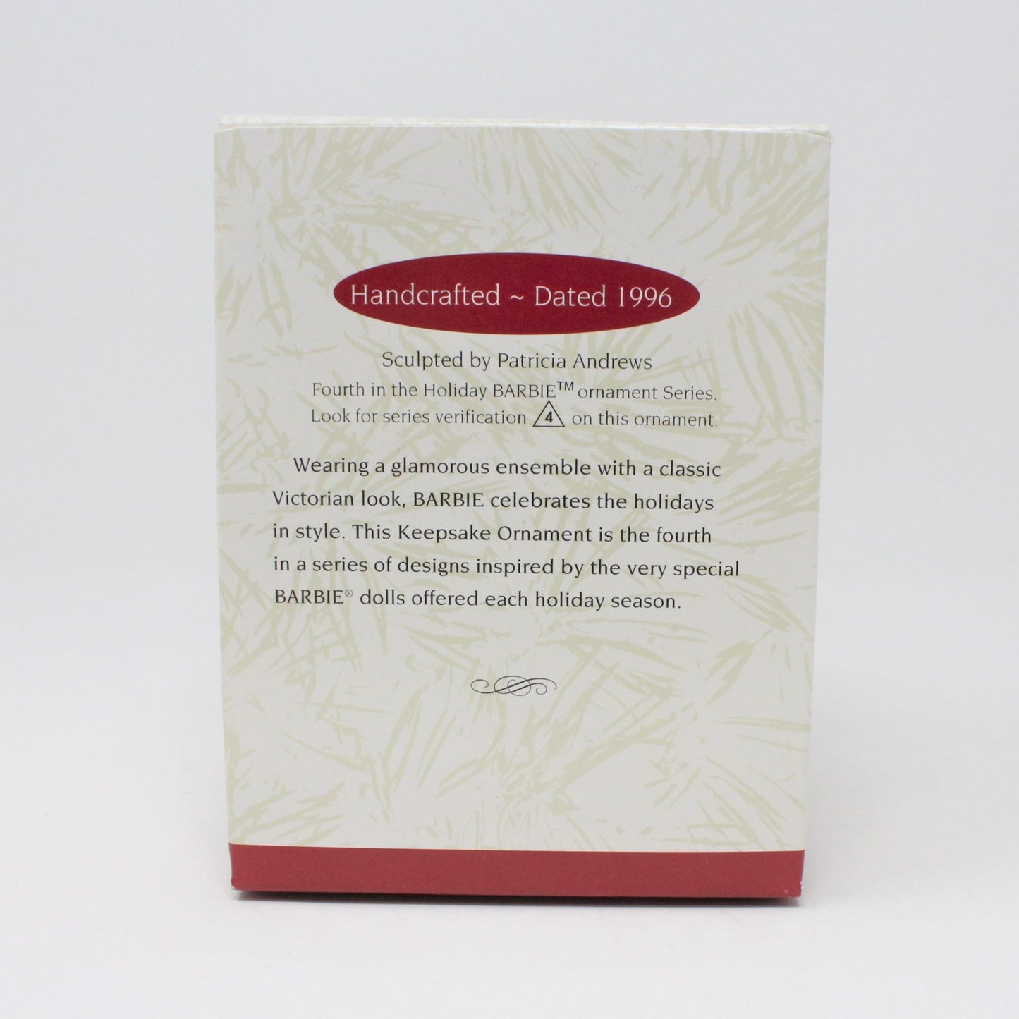 Ornaments, Hallmark, Holiday Barbie Series #4, 1996 Burgundy and Gold