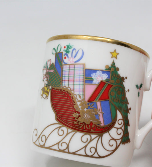 Demitasse & Saucer, Mikasa, Christmas Cheer, Bone China, Vintage, SOLD