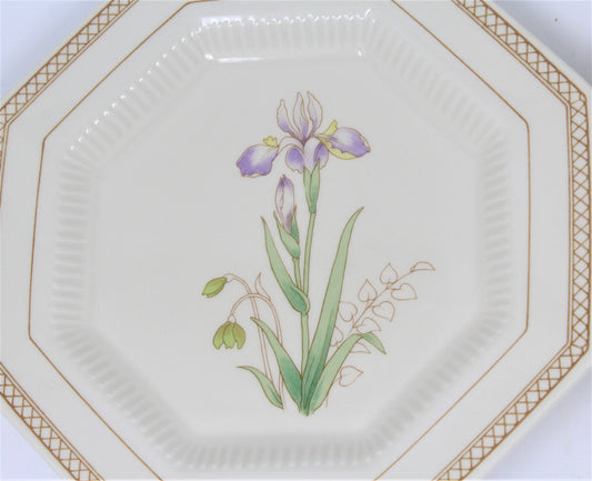 Dessert / Salad Plates, NIKKO, Spring Bouquet - Iris, Set of 4, Vintage