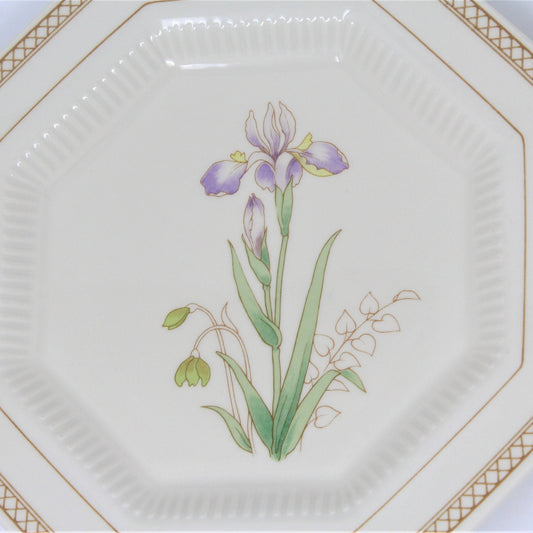 Dessert / Salad Plates, NIKKO, Spring Bouquet - Iris, Set of 4, Vintage