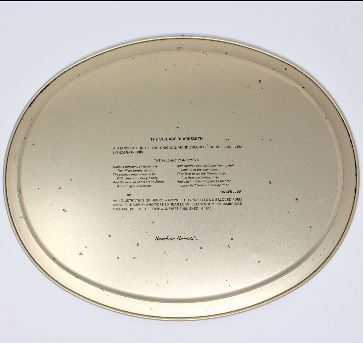 Trays, Sunshine Biscuits, Currier & Ives, Set of 2, Vintage Tin