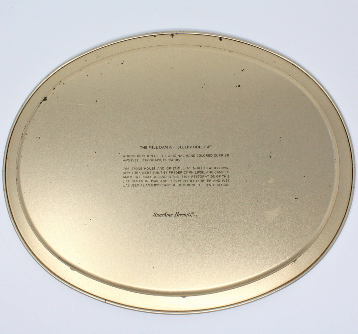 Trays, Sunshine Biscuits, Currier & Ives, Set of 2, Vintage Tin