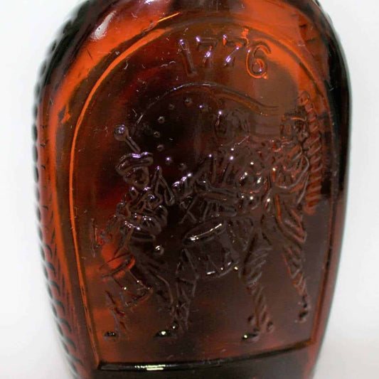Collectible Bottle, Syrup Bottle, Log Cabin Commemorative 1776-1976 Bicentennial, Brown, Vintage