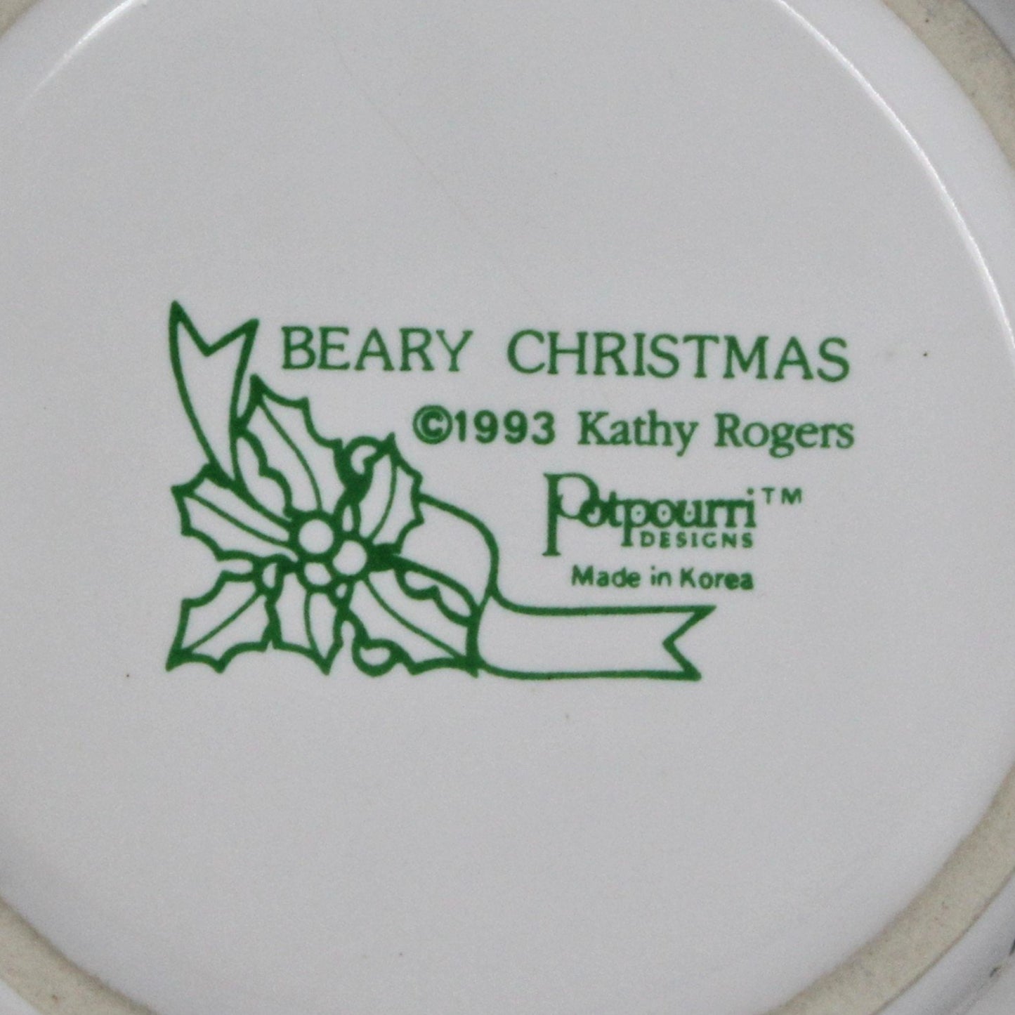 Mug, Potpourri Designs, Beary Christmas, Ceramic 1993