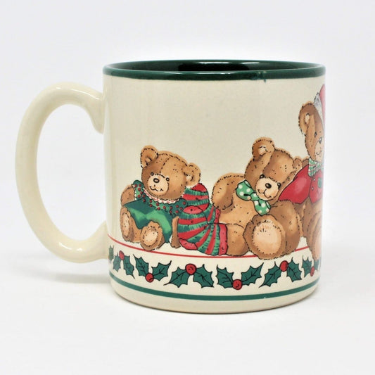 Mug, Potpourri Press, Christmas Teddy Bears  Ceramic, Vintage