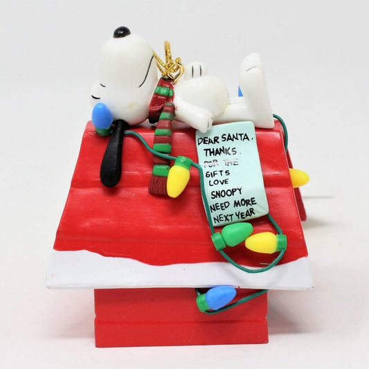 Ornaments, Kurt Adler, Snoopy Dog House, Dear Santa Vintage, NIB