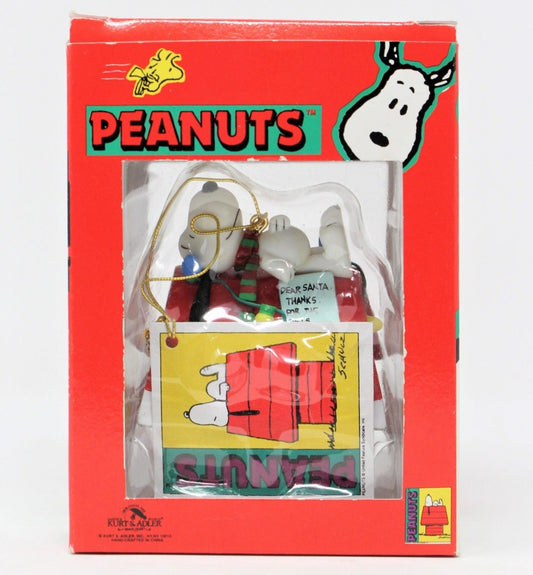 Ornaments, Kurt Adler, Snoopy Dog House, Dear Santa Vintage, NIB