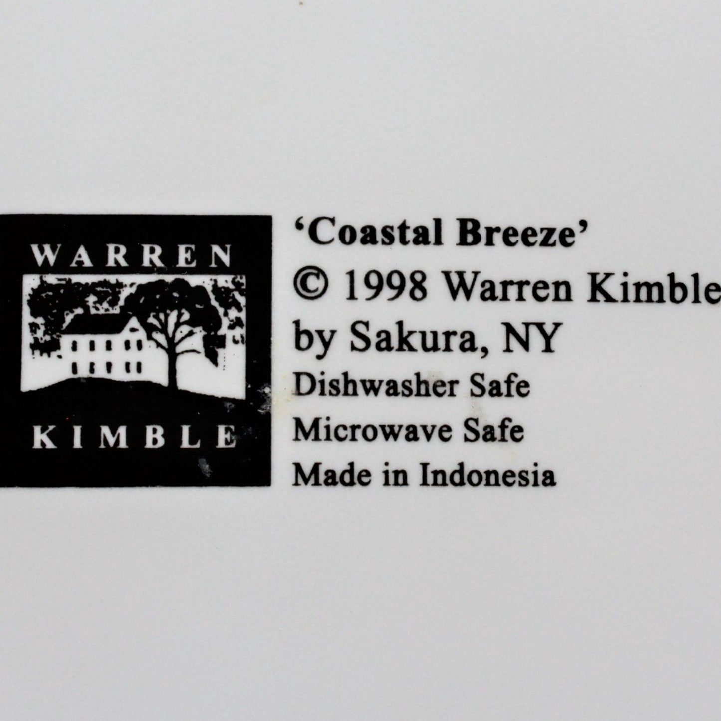Dessert / Salad Plate, Sakura, Coastal Breeze by Warren Kimble, 1998