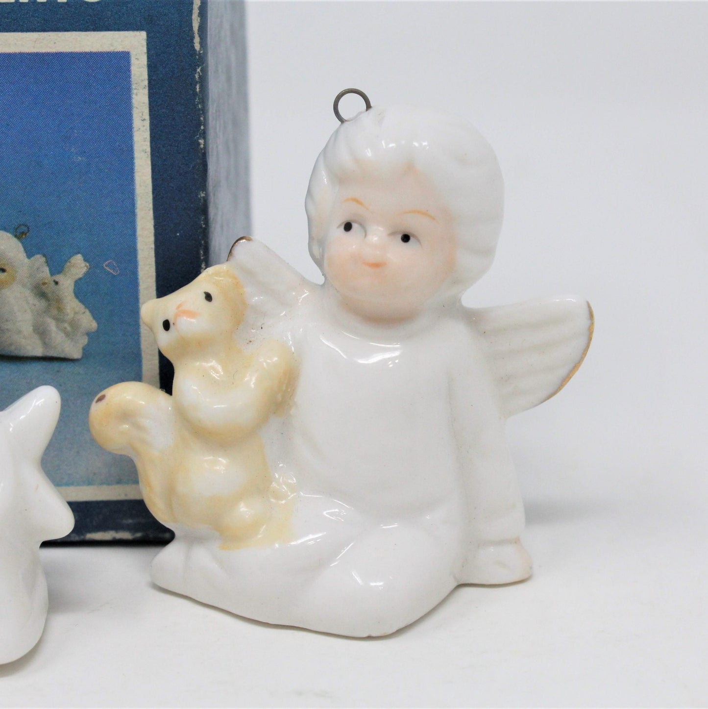 Ornaments, Miniature Angels, Set of 4, Bone China, Vintage