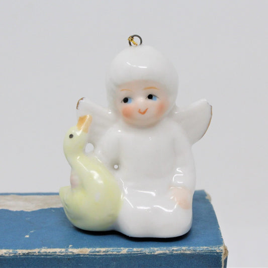 Ornaments, Miniature Angels, Set of 4, Bone China, Vintage